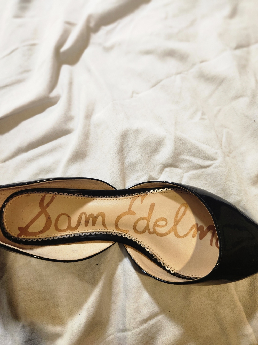 Sam Edelman Women's Black Patent D'Orsay Flats 8.5 - Picture 2 of 9